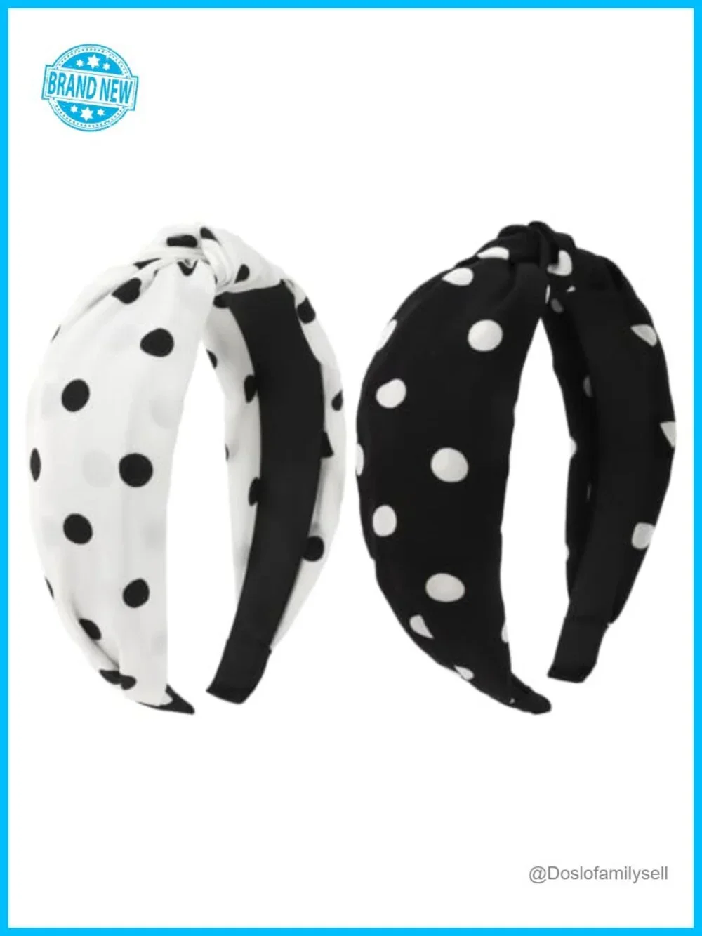 Polka Dot Knotted Headbands, Thin Cloth Fabric, Lightweight Hair Accessories